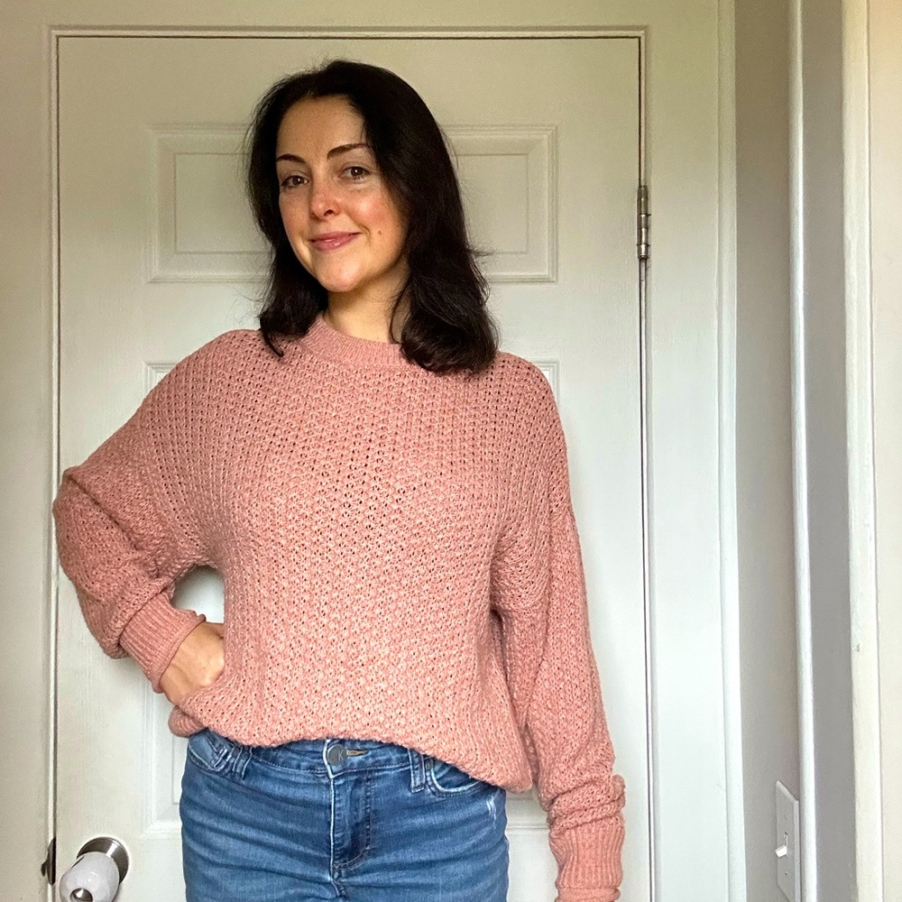 🩷Valentines Day🩷 Pink Universal Thread Oversized Sweater Bubble sleeves Small